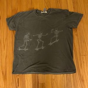 urban outfitters gray skeleton tee shirt one size